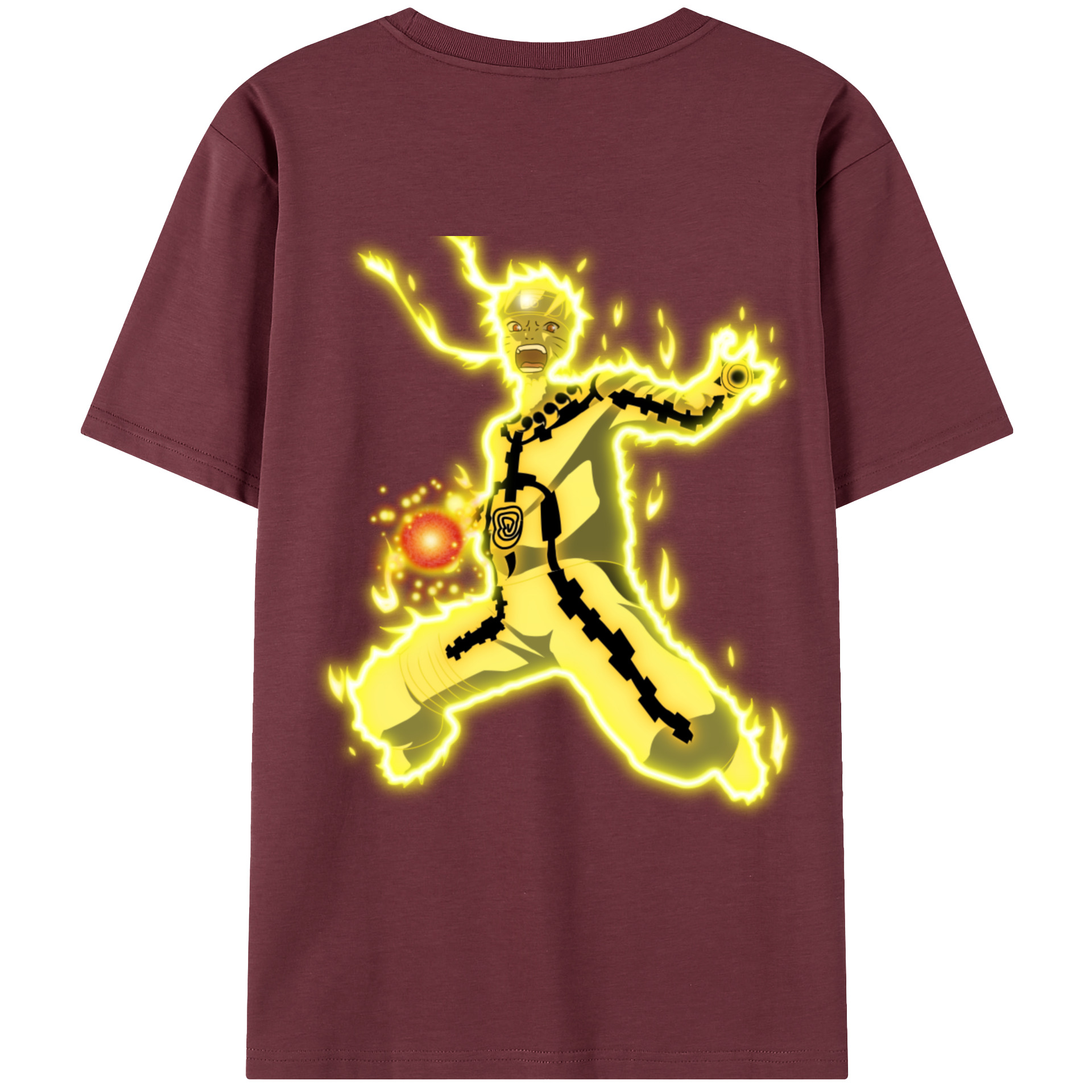 （画像用） NARUTO -ナルト- うずまき ナルト Uzumaki Naruto 綿100％半袖Tシャツ（背面プリント）